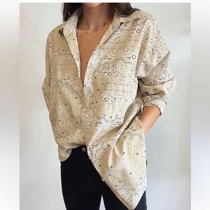 POL Bandana Print Button Up Shirt